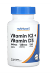 Nutricost, Vitamin K2 + Vitamin D3, 120 Softgels.3538