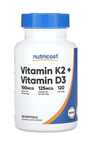 Nutricost, Vitamin K2 + Vitamin D3, 120 Softgels.3738