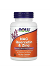 NOW NAC N-Acetyl Cysteine Quercetin & Zinc (elemental) (from 75 mg Zinc Bisglycinate) (Albion™) 90 Veg Capsul. 3648