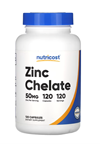 Nutricost, Zinc Chelate, 50 mg, 120 Capsules.TR YETKİLİ SATICISI.3530