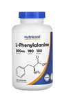 Nutricost L-Phenylalanine 500mg; 180 Capsules - Non-GMO, Amino Acid. TR YETKİLİ SATICISI.3731