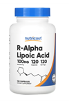 Nutricost R-Alpha Lipoic Acid 100mg, 120 Capsules -Non-GMO, Gluten Free. TR YETKİLİ SATICISI.3639