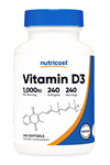 Nutricost Vitamin D3 1000 iu Softgels, 240 Softgels - Non-GMO & Gluten Free.3530