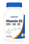 Nutricost Vitamin D3 1000 iu Softgels, 240 Softgels - Non-GMO & Gluten Free.3730