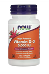 NOW Foods  Vitamin D-3  High Potency  5,000 IU  120 Softgels. Usa Version.3631