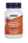 NOW Foods  Vitamin D-3  High Potency  5,000 IU  120 Softgels.Usa Menşei.OZELSPORCUGIDALARIN'DAN .3631