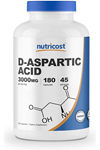 Nutricost DAA D-Aspartic Acid Capsules (180 Capsules) (3000mg Serving) 3533