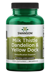 Swanson Milk Thistle Dandelion & Yellow Dock 120 Capsul. USA Version.3526