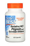 Doctor's Best  Betaine HCL Pepsin & Gentian Bitters  120 Capsules.Usa. 3531