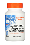 Doctor's Best  Betaine HCL Pepsin & Gentian Bitters  120 Capsules.Usa. 3731