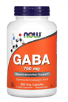 NOW SPORTS Gaba  750 mg  200 Veg Capsul. USA.3545