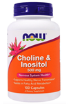 NOW Choline & Inositol, 500mg 100 Veg Capsules. Usa version.3631