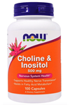 NOW Choline & Inositol, 500mg 100 Veg Capsules. Usa version.3633
