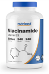 Nutricost Niacinamide Niacin (Vitamin B3) 500mg, 240 Capsules - Non-GMO, Gluten Free Vitamin B3..USA 3533