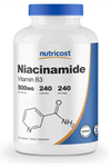 Nutricost Niacinamide Niacin (Vitamin B3) 500mg, 240 Capsules - Non-GMO, Gluten Free Vitamin B3..USA Menşei 3635