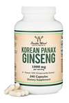Double Wood Ginseng Capsules (Korean Red Ginseng Extract, Panax Ginseng 10% Ginsenosides) (4 Month Supply) 240 Vegan Capsules - 1,000mg per Serving for Mood, Cognitive Function and Energy 3541