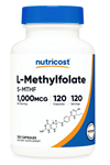Nutricost, L-MethylFolate, 1,000 mcg, 120 Capsules. TR TEK YETKİLİ SATICISINDAN.3533