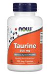 NOW Foods Taurine  500 mg, 100 Veg Capsul. Usa Menşei 3630