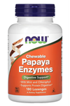 NOW Foods, Chewable Papaya Enzymes, 180 Lozenges. USA Menşei. 3631