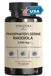 VINATURA PhosphatidylSerine 300mg - with Rhodiola Rosea, 90 Capsules 45 Servings.Made ın Usa