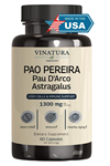 VINATURA Pao Pereira + PAU D'Arco, Astragalus - 1300MG, USA Made & Tested, Stem Cells and Immune Support, 60 Capsules