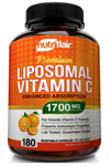 NutriFlair Liposomal Vitamin C 1700mg, 180 Capsul - High Absorption, Fat Soluble VIT C, Antioxidant, Higher Bioavailability Immune System Support & Collagen Booster